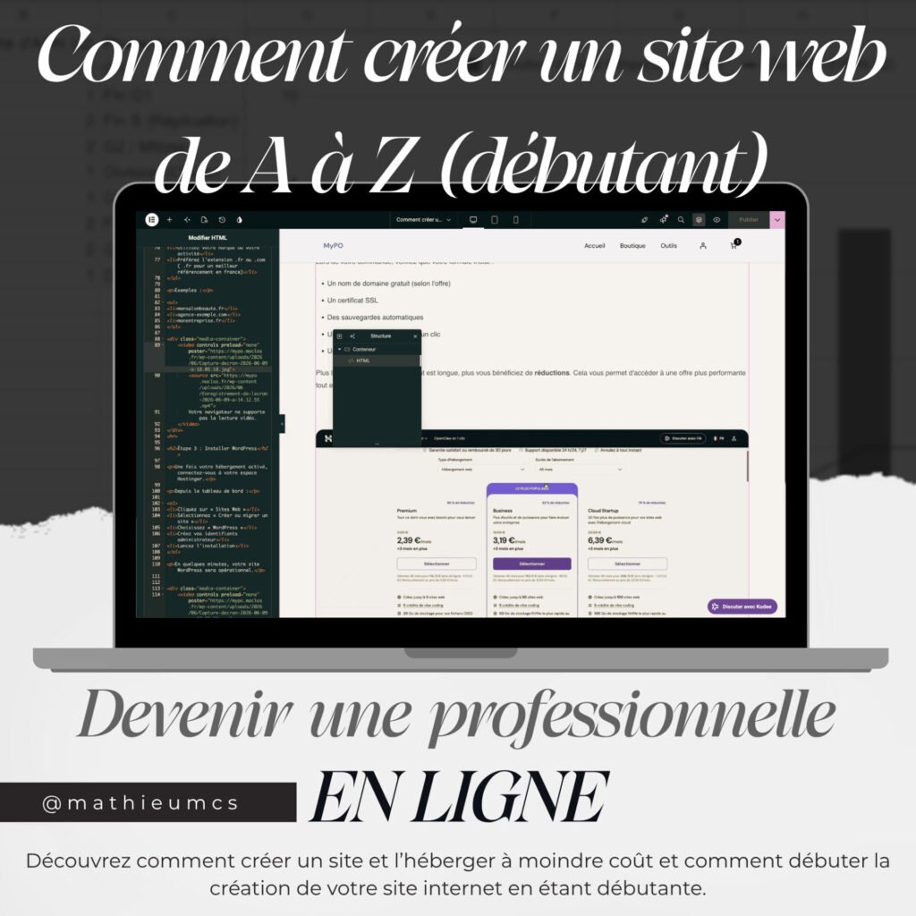 Comment créer un site web de A à Z (débutant)